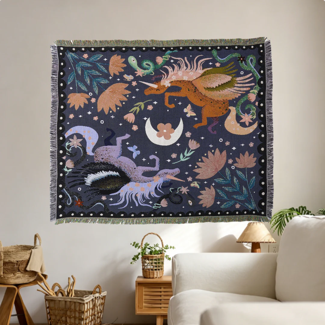 Home Decor Tapestry-Mythical Creatures Moon Tapestry