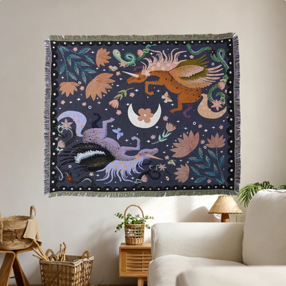 Home Decor Tapestry-Mythical Creatures Moon Tapestry