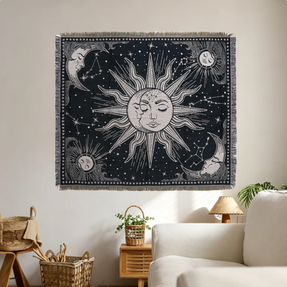 Home Decor Tapestry-Celestial Sun Moon Tapestry