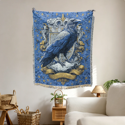 Home Decor Tapestry-Medieval Raven Woven Blanket