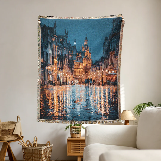 Home Decor Tapestry-Vintage European Cityscape Throw