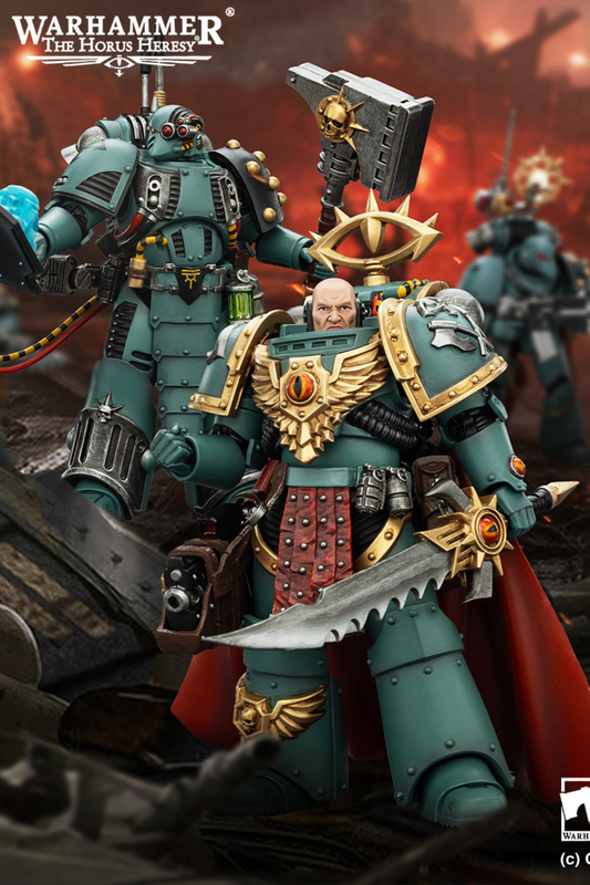 Sons of Horus Tybalt Marr Captain of the 18th Company & Sons of Horus Siege Breaker- Warhammer "The Horus Heresy" Action Figure By JOYTOY