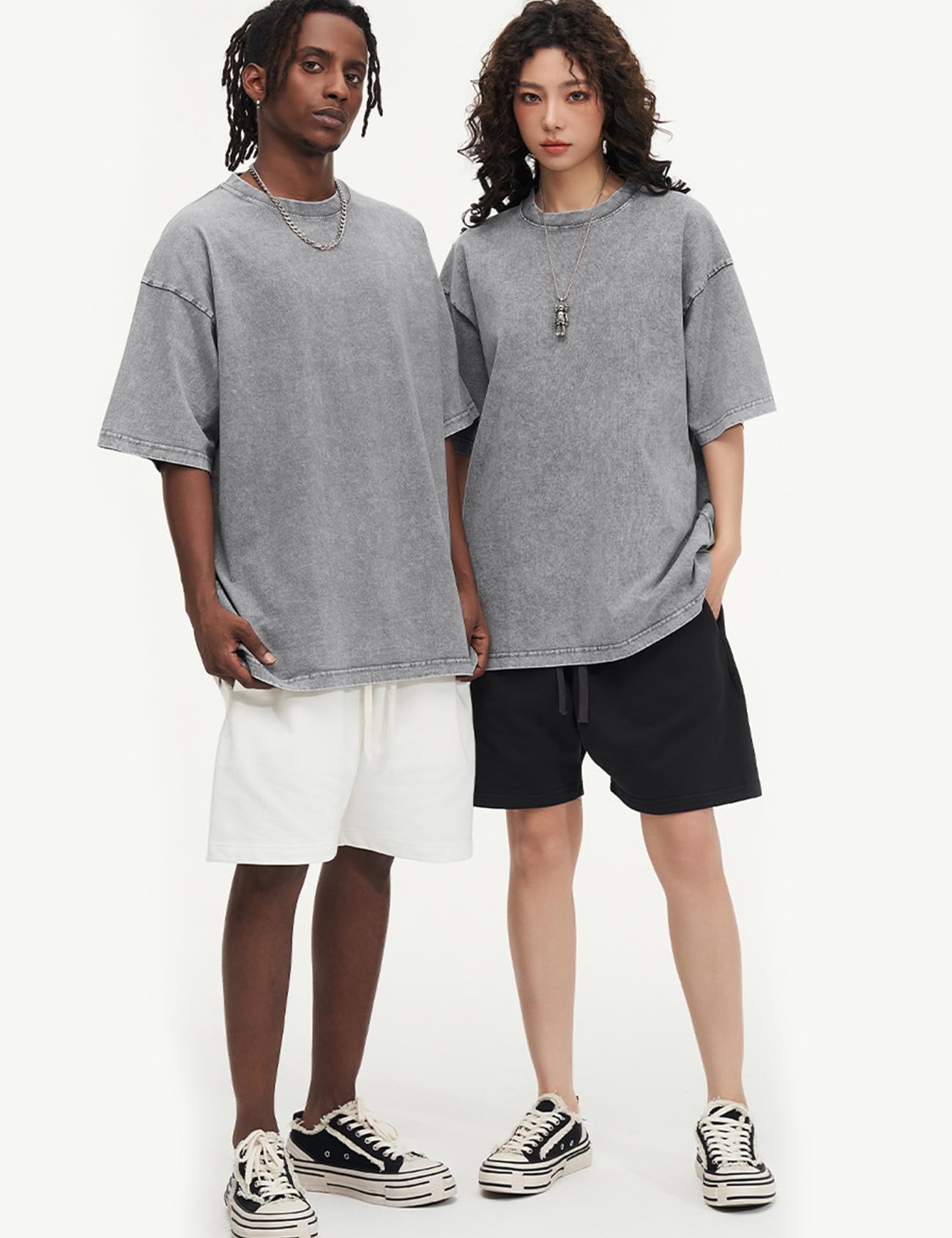 T-shirt (Washed Distressed Vintage Loose Dropped Shoulder)