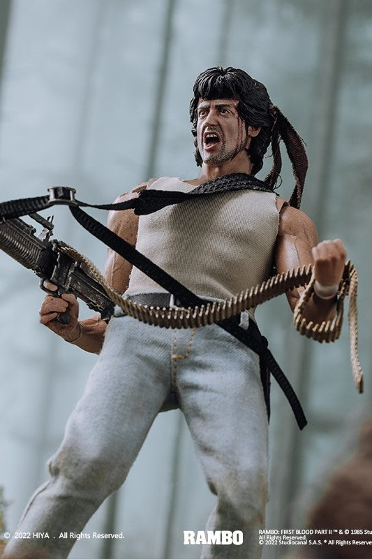 (Rare) FIRST BLOOD Rambo Action Figure 1/12 Scale - Action Figure By HIYA Toys