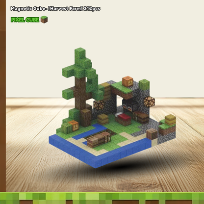 PIXEL CUBE Magnetic- [Harvest Farm] 212pcs+6dolls