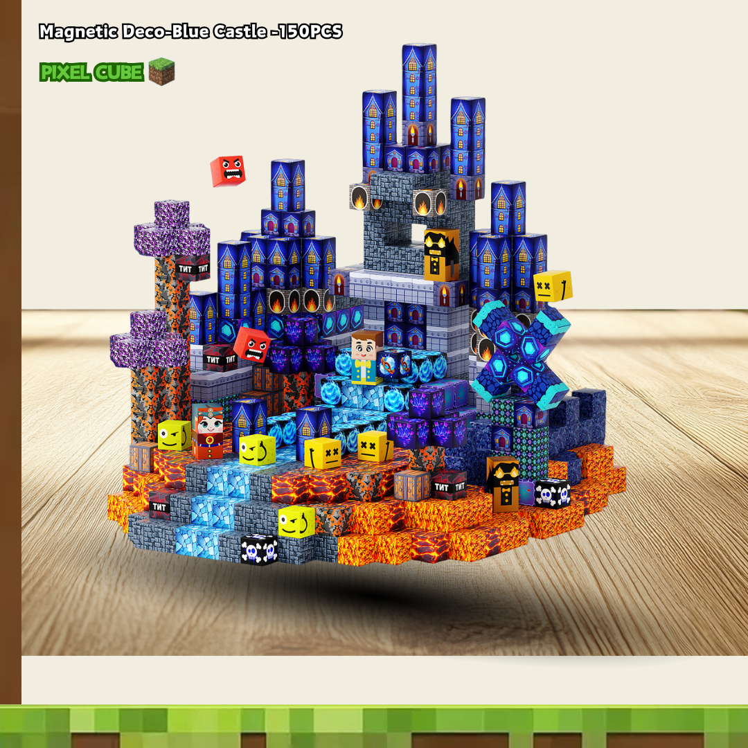 PIXEL CUBE Magnetice-[Blue Castle]-150PCS