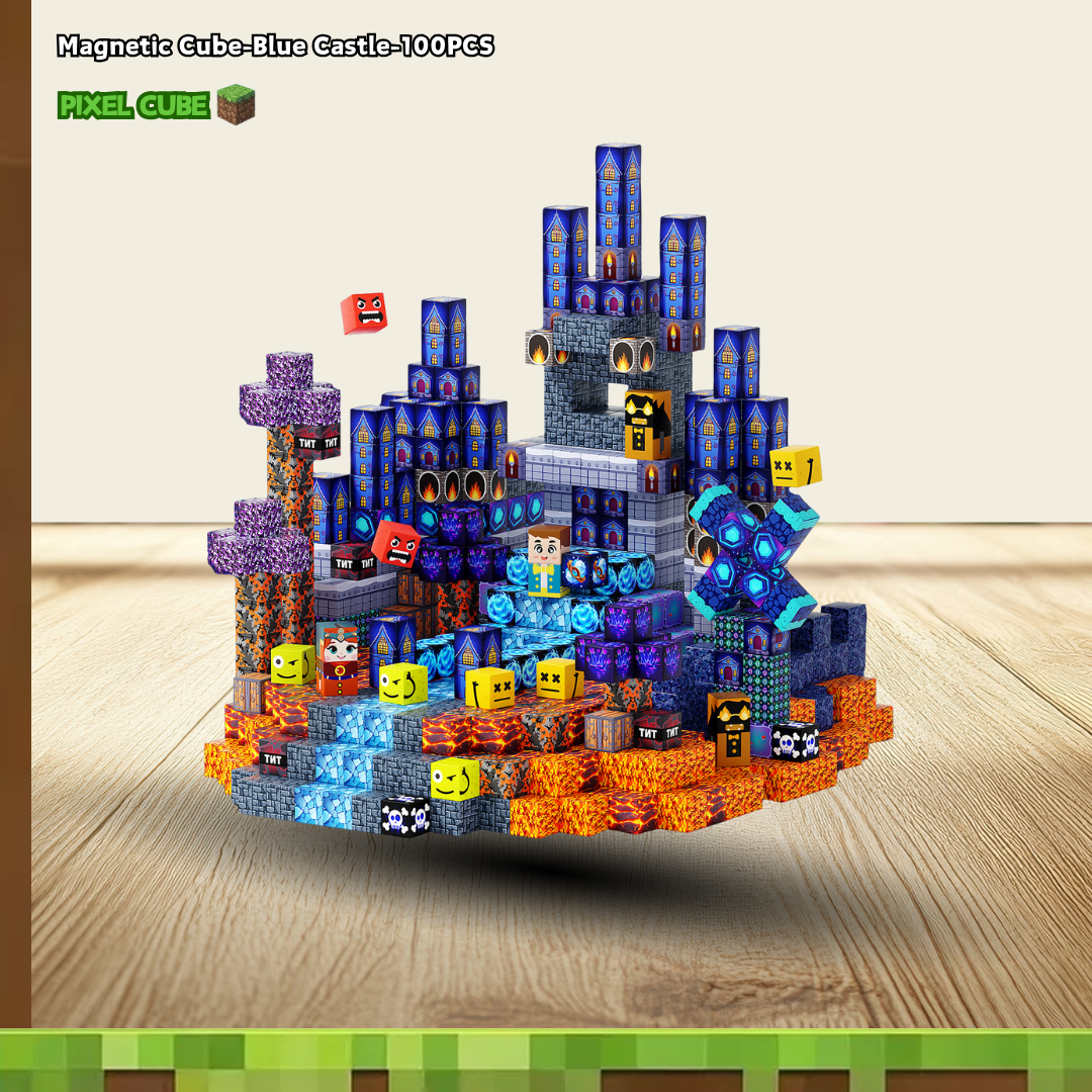 PIXEL CUBE Magnetice-[Blue Castle]-100PCS
