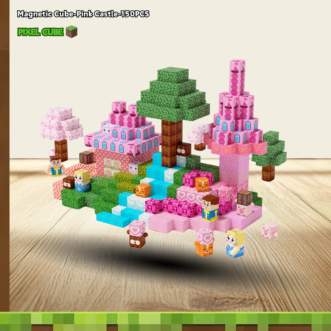 PIXEL CUBE Magnetice-[Pink Castle]-150PCS