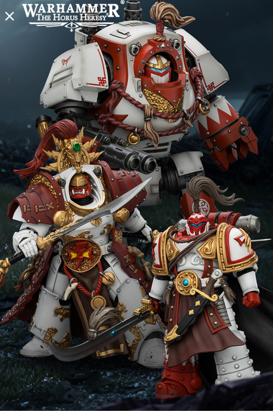 White Scars Qin Xa & Hibou Khan &Contemptor Dreadnought-Warhammer 40k 1/18 Action Figure By JOYTOY