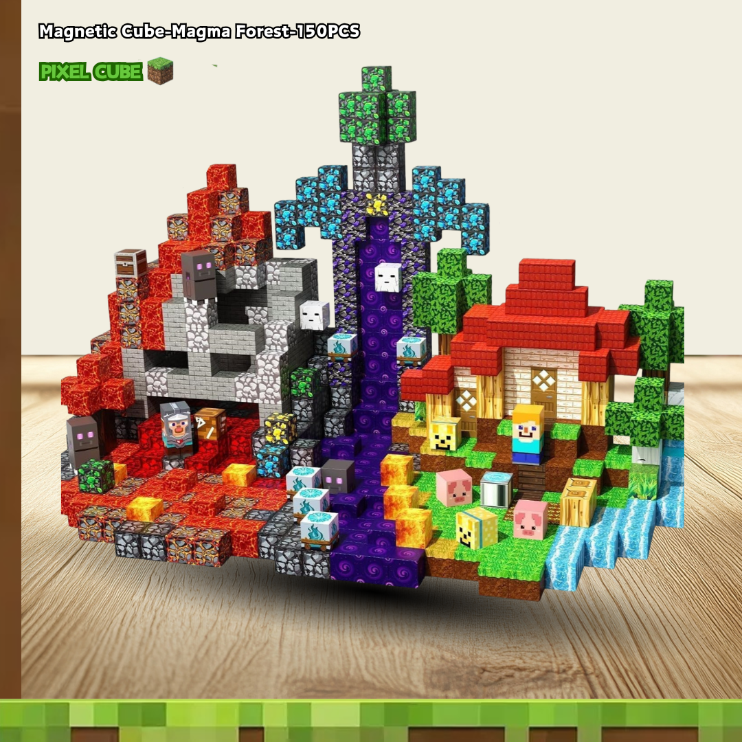 PIXEL CUBE Magnetic-[Magma Forest]-150PCS
