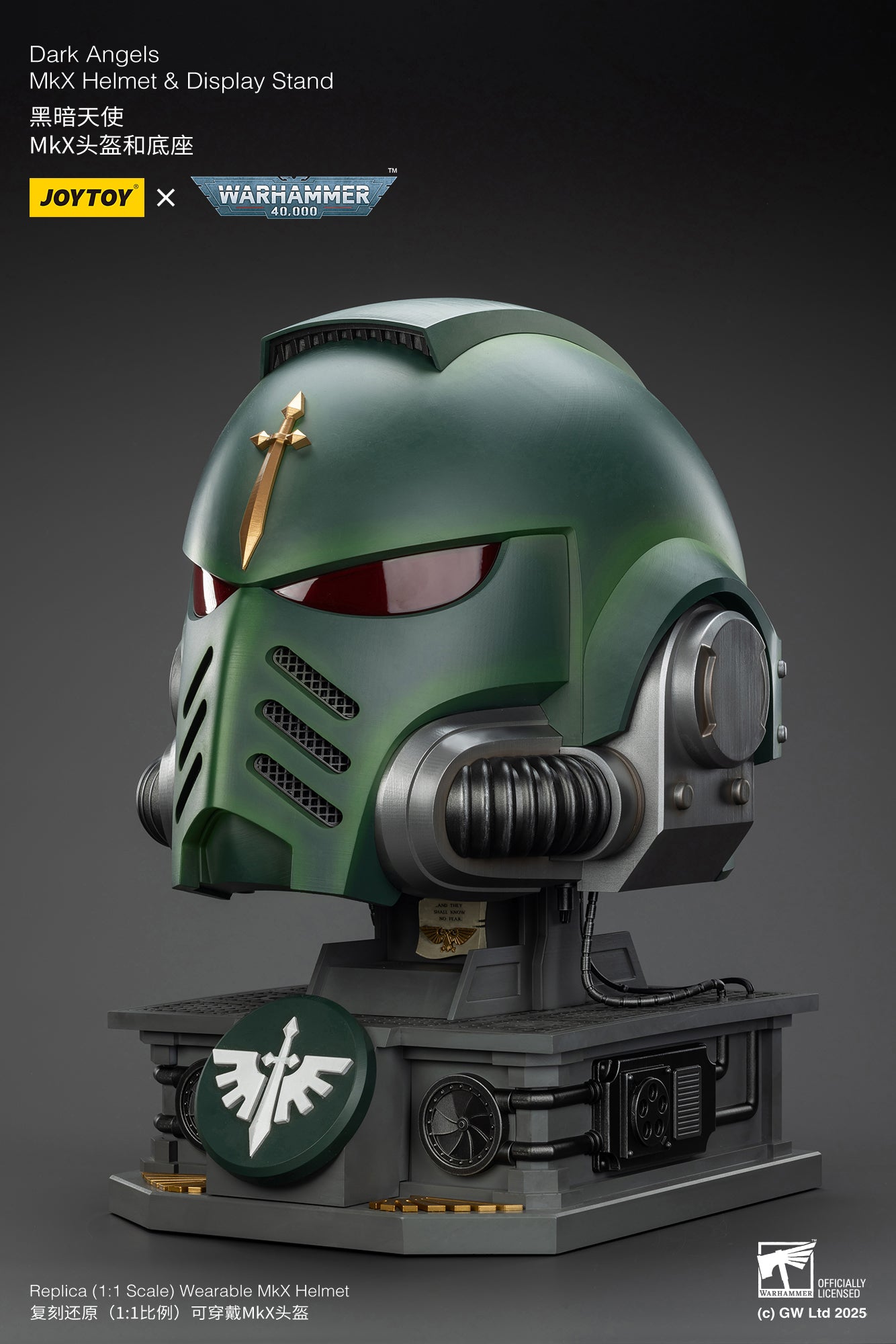 1:1  Dark Angels MkX Helmet-"Warhammer 40,000" 1/1 Action Figure By JOYTOY