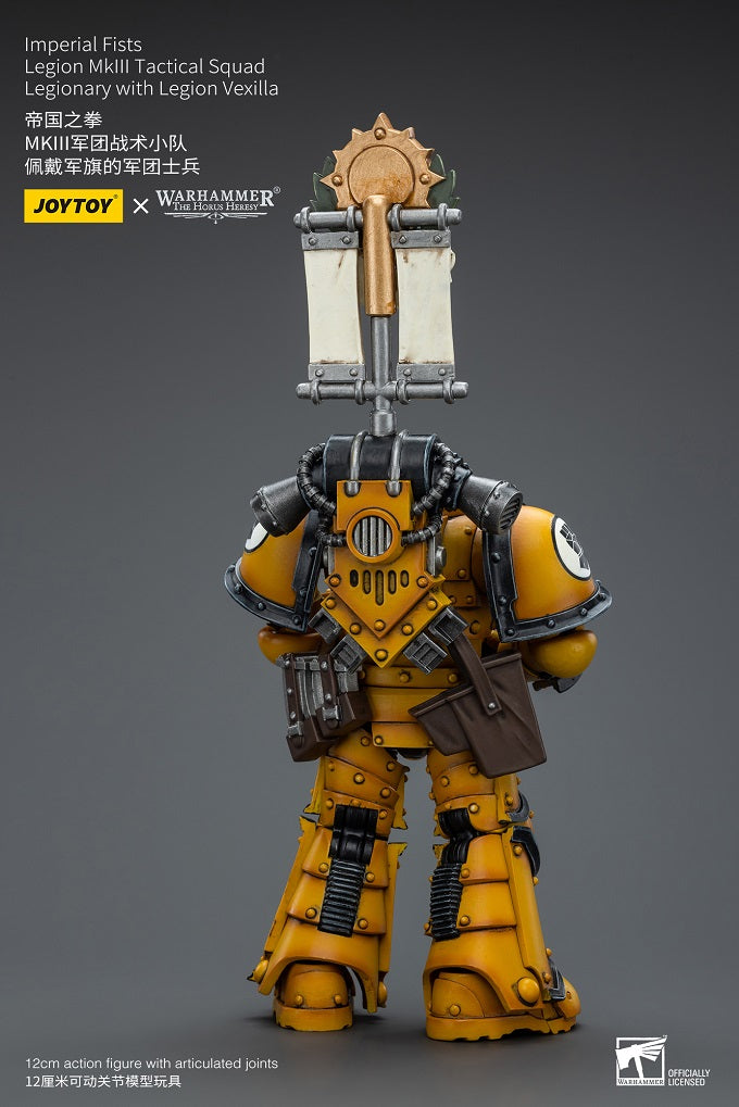 (Rare) Imperial Fists Legion MkIII Tactical Squad Legionary with Legion Vexilla - Warhammer The Horus Heresy Action Figure By JOYTOY