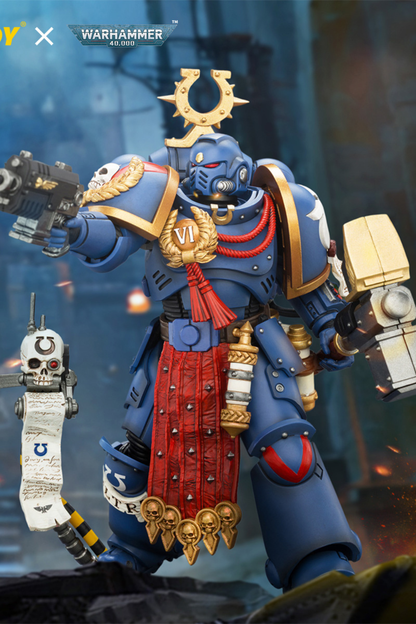 Ultramarines Ferren Areios with Thunder Hammer and Bolt Pistol - Warhammer 40k 1/18 Action Figure By JOYTOY
