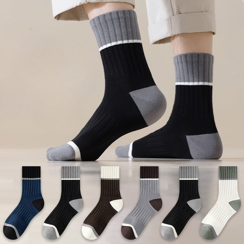 5 Pairs Pack-Medium tube men's socks