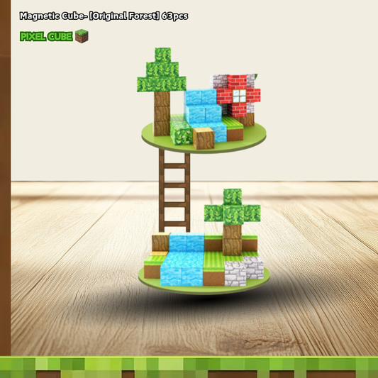 PIXEL CUBE Magnetice- [Original Forest] 63pcs