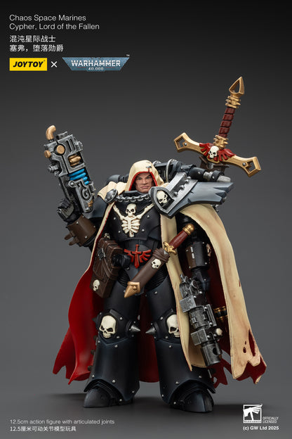 (RE-Run) Chaos Space Marines Cypher, Lord of the Fallen-1/18 warhammer 40k Action Figure By JOYTOY (Copy)
