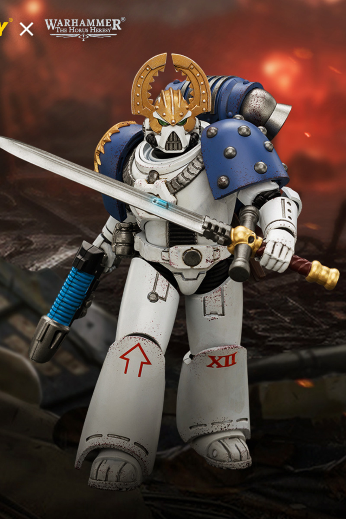 World Eaters MKVI Tactical Sergeant with Plasma Pistol and Power Sword - Warhammer "The Horus Heresy" 1/18 Action Figure By JOYTOY