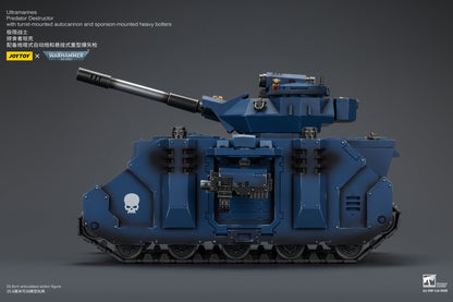 Ultramarines Predator Destructor with turret-mounted autocannon and sponson-mounted heavy bolters  - Warhammer 40K 1/18 Action Figure By JOYTOY