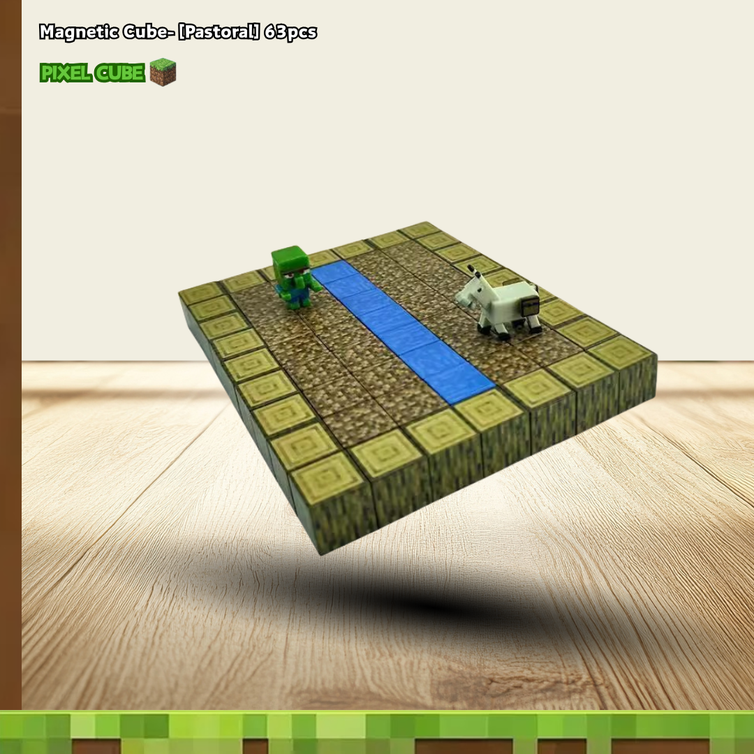 PIXEL CUBE Magnetic- [Pastoral] 63pcs+2dolls