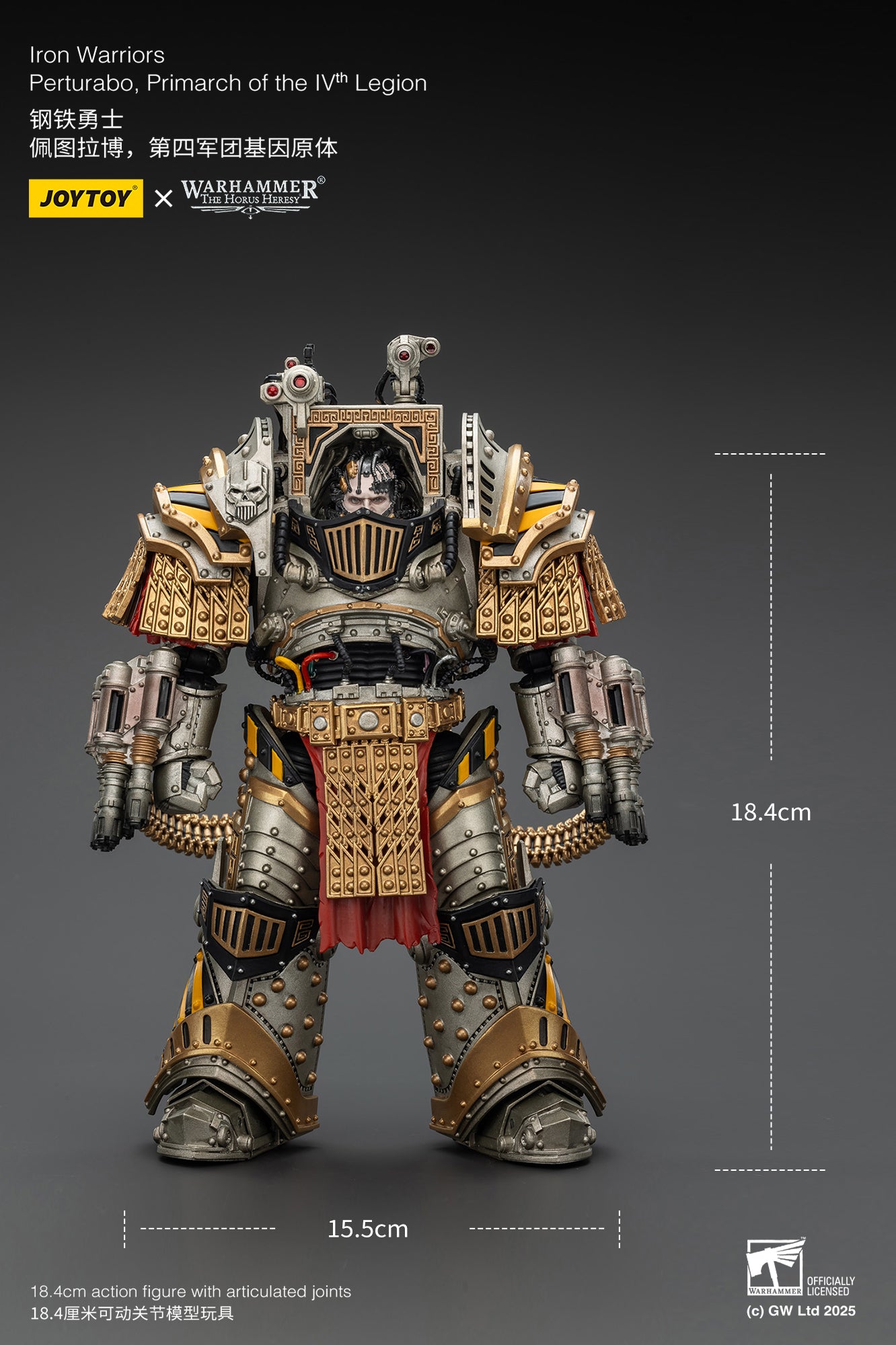 Iron Warriors Perturabo, Primarch of the lVth Legion- 1/18 Warhammer 'The Horus Heresy' By JOYTOY