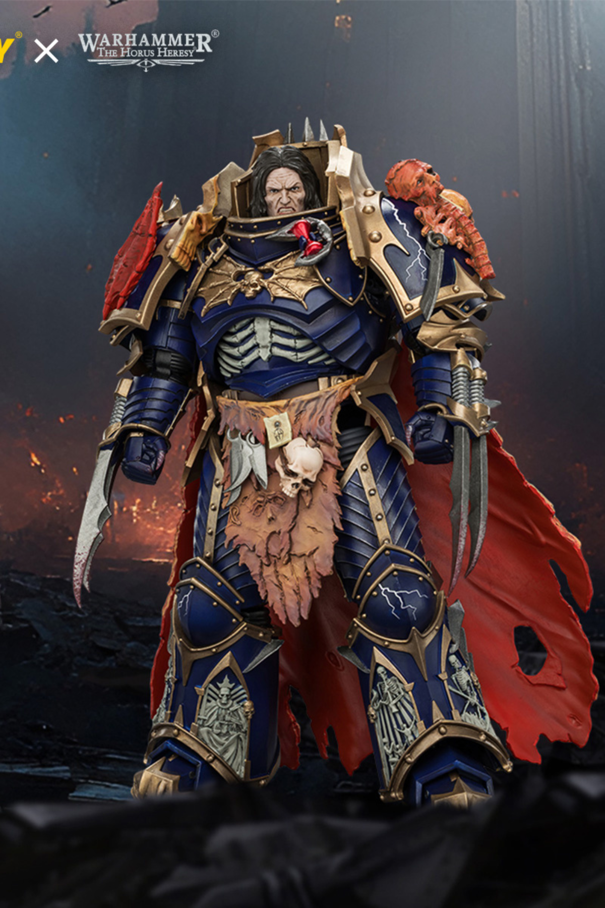 Night Lords Konrad Curze Primarch of the Night Lords Legion - "The Horus Heresy" Warhammer 30k 1/18 Action Figure By JOYTOY