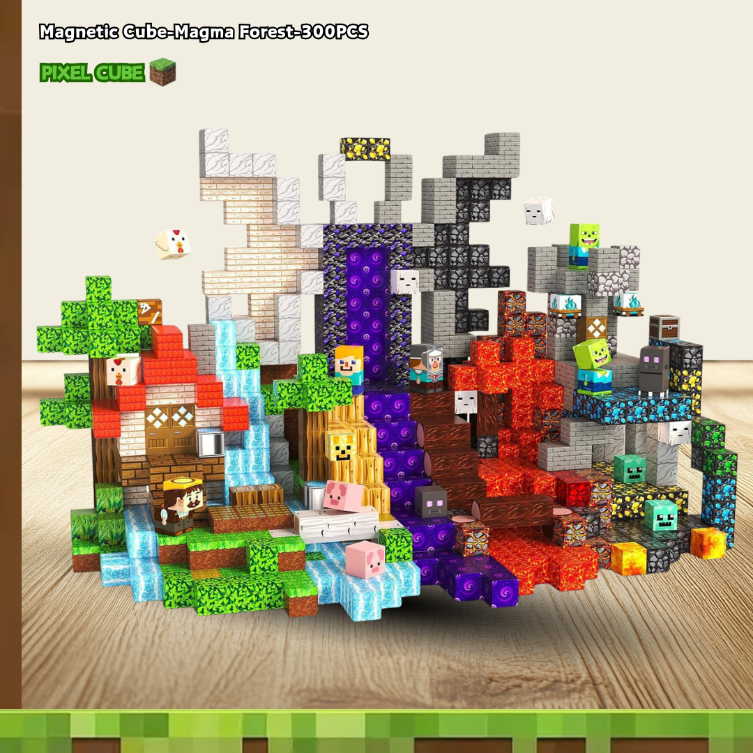 PIXEL CUBE Magnetice-[Magma Forest]-300PCS