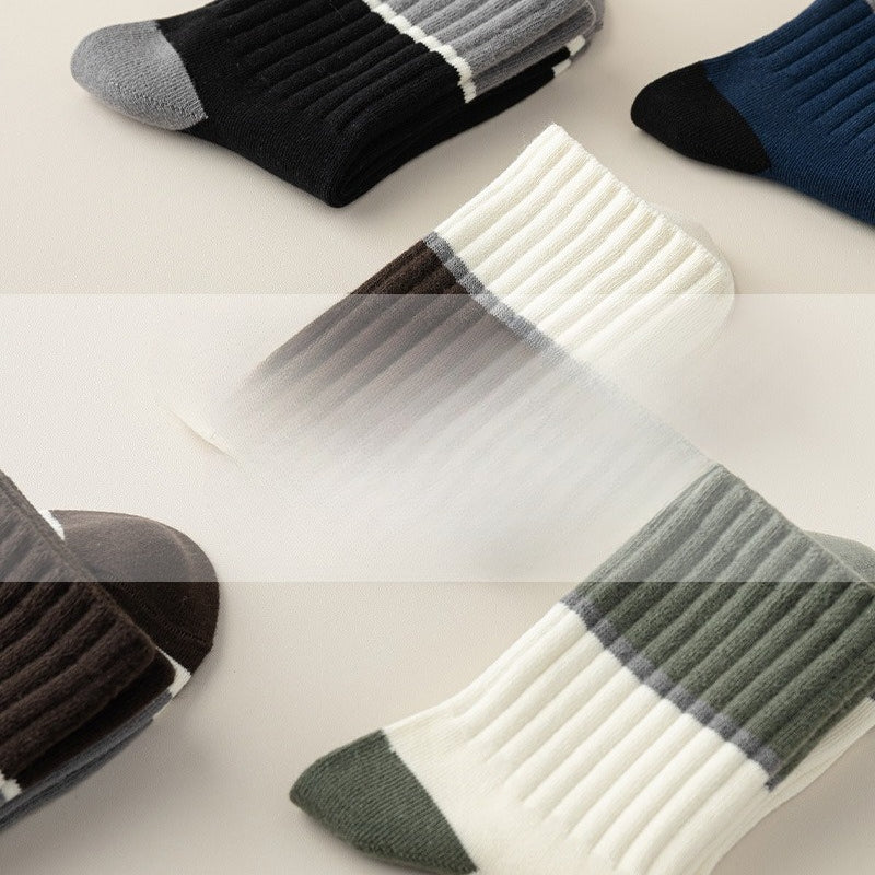 5 Pairs Pack-Medium tube men's socks