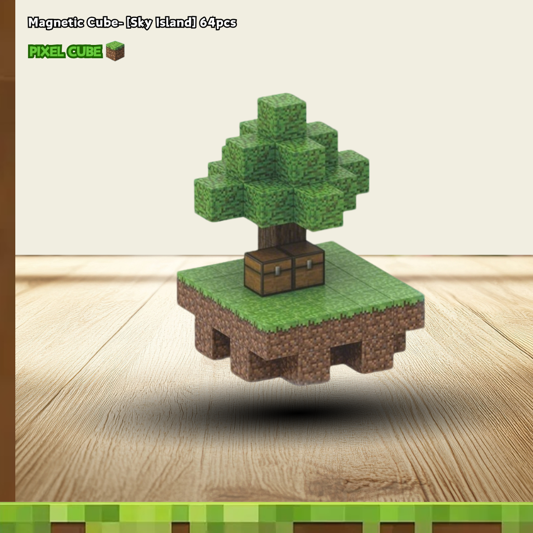 PIXEL CUBE Magnetic- [Sky Island] 64pcs+2dolls