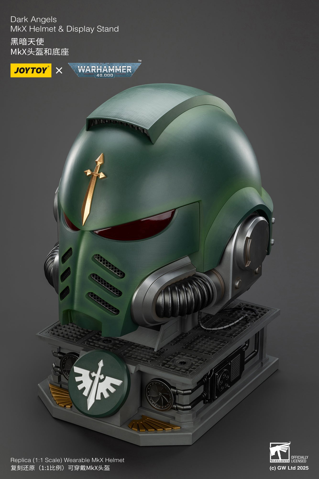 1:1  Dark Angels MkX Helmet-"Warhammer 40,000" 1/1 Action Figure By JOYTOY