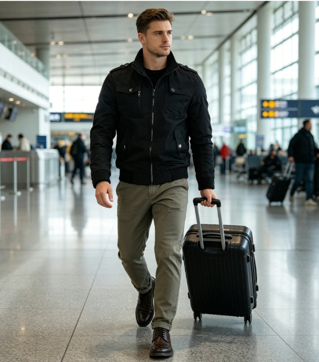 Stand-Up Collar Tooling Jacket - Black