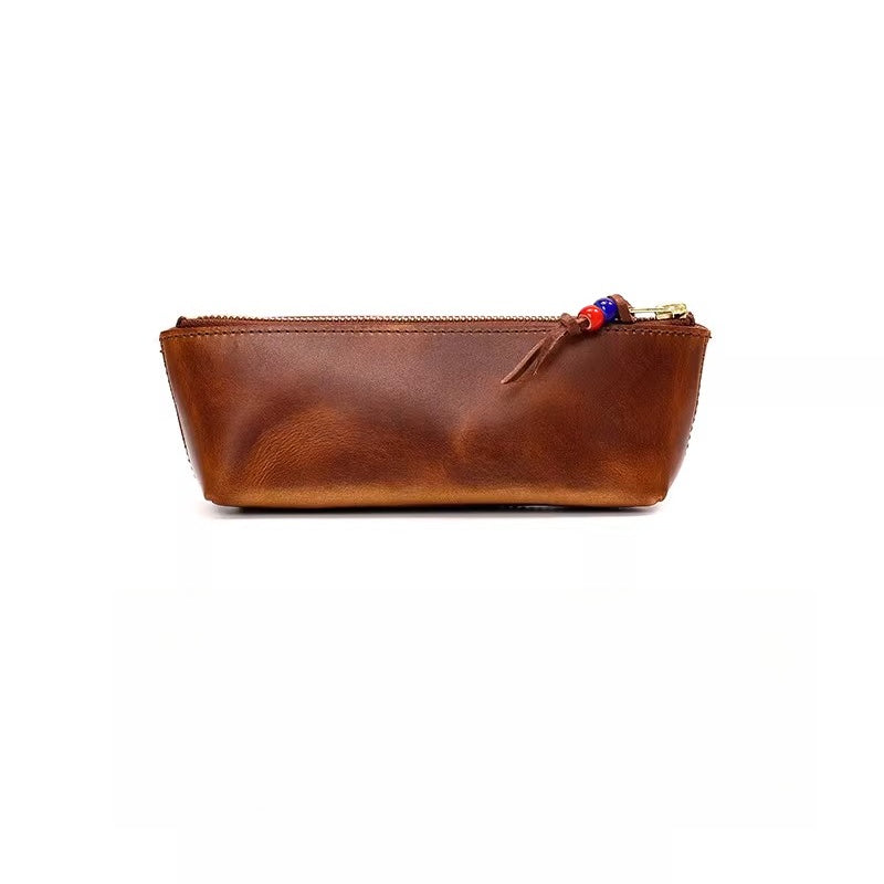 PU Leather-Handmade Genuine Leather Pencil Case (3.2mm thick)
