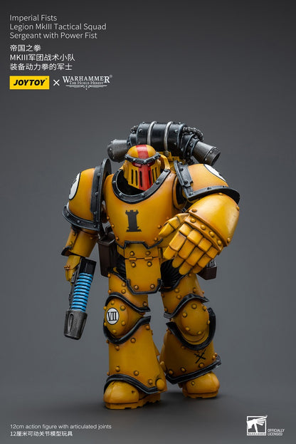 Imperial Fists Legion MkIII Tactical Squad Sergeant with Power Fist - Warhammer The Horus Heresy Action Figure By JOYTOY