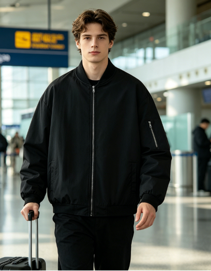 Waterproof Bomber Jacket- Black