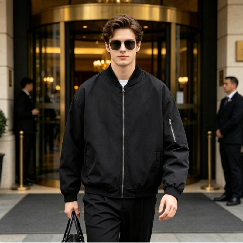 Waterproof Bomber Jacket- Black