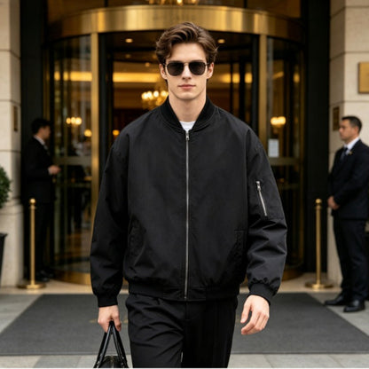 Waterproof Bomber Jacket- Black