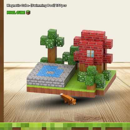 PIXEL CUBE Magnetic- [Swimming Pool] 177pcs+6 dolls
