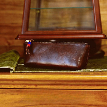 PU Leather-Handmade Genuine Leather Pencil Case (3.2mm thick)