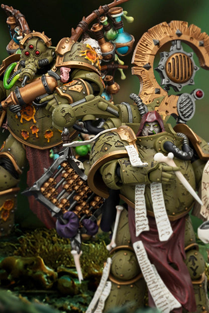 Death Guard Biologus Putrifier & Death Guard Tallyman - "Warhammer 40,000” 1/18 Action Figure By JOYTOY
