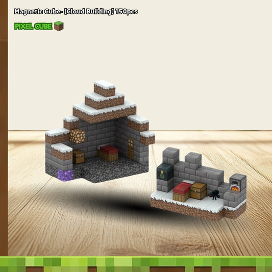 PIXEL CUBE Magnetic- [Cloud Building] 150pcs+6 dolls
