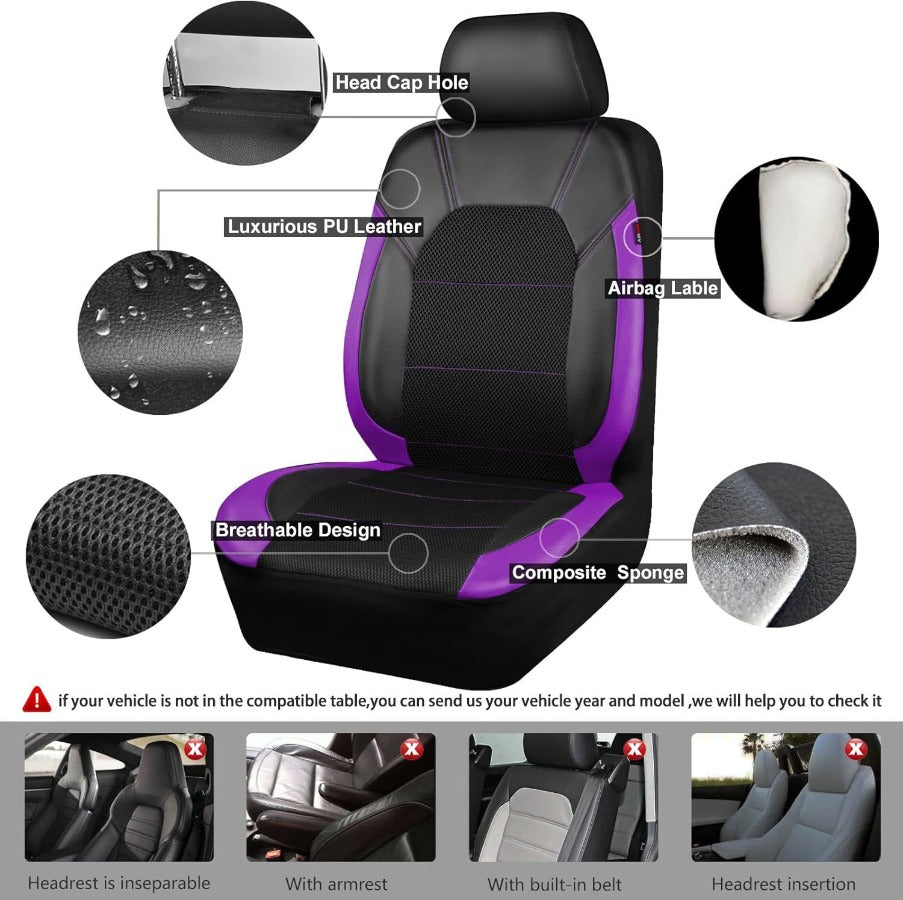 Car Seat Cushion - Bracket Sandwich Splicing Design (5-Seat 9-Piece Set)
