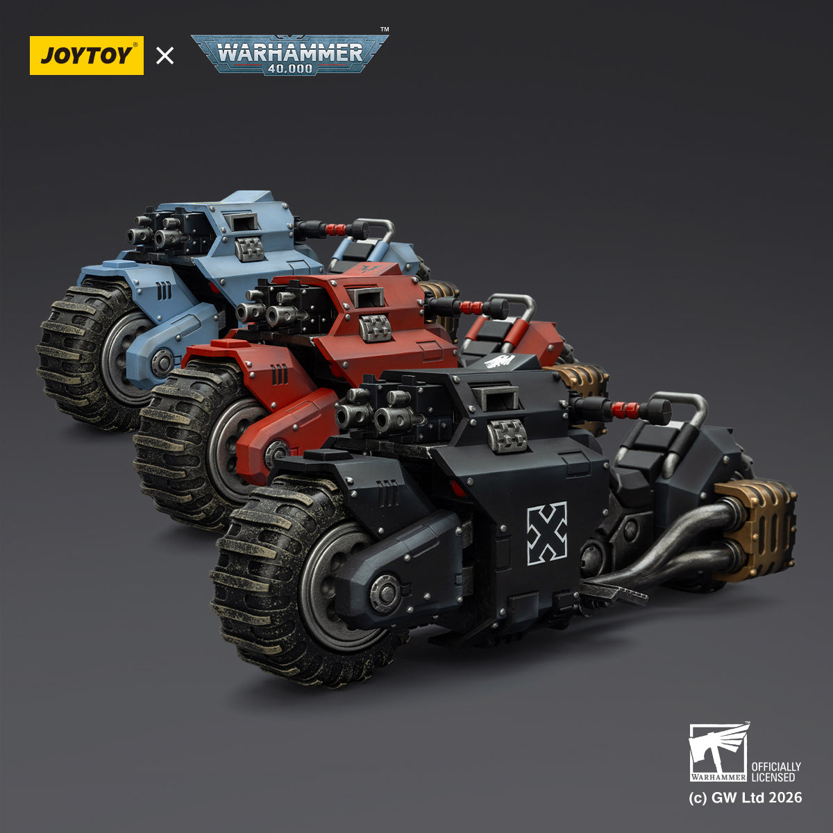 Raider-pattern Combat Bike with twin-linked bolt rifles-Warhammer 40k 1/18 Action Figure By JOYTOY