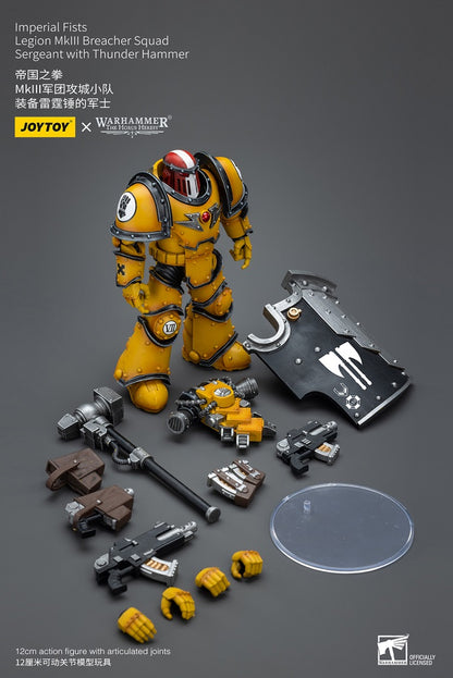Imperial Fists Legion MkIII Breacher Squad Sergeant with Thunder Hammer - Warhammer The Horus Heresy Action Figure By JOYTOY