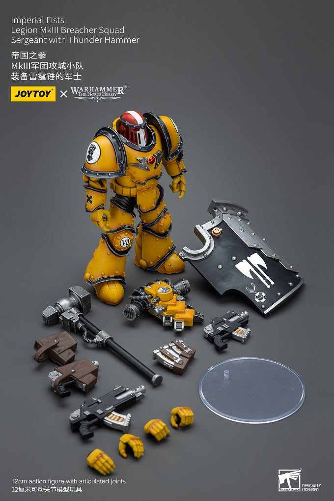 Imperial Fists Legion MkIII Breacher Squad Sergeant with Thunder Hammer - Warhammer The Horus Heresy Action Figure By JOYTOY