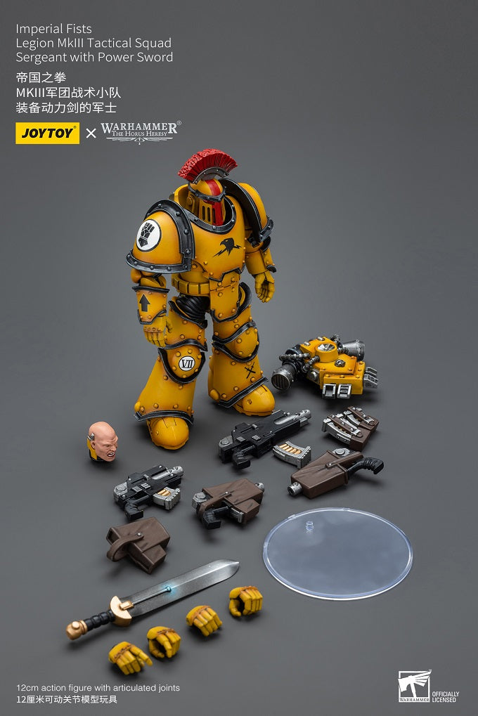 Imperial Fists Legion MkIII Tactical Squad Sergeant with Power Sword - Warhammer The Horus Heresy Action Figure By JOYTOY