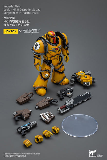 Imperial Fists Legion MkIII Despoiler Squad Sergeant with Plasma Pistol - Warhammer The Horus Heresy Action Figure By JOYTOY
