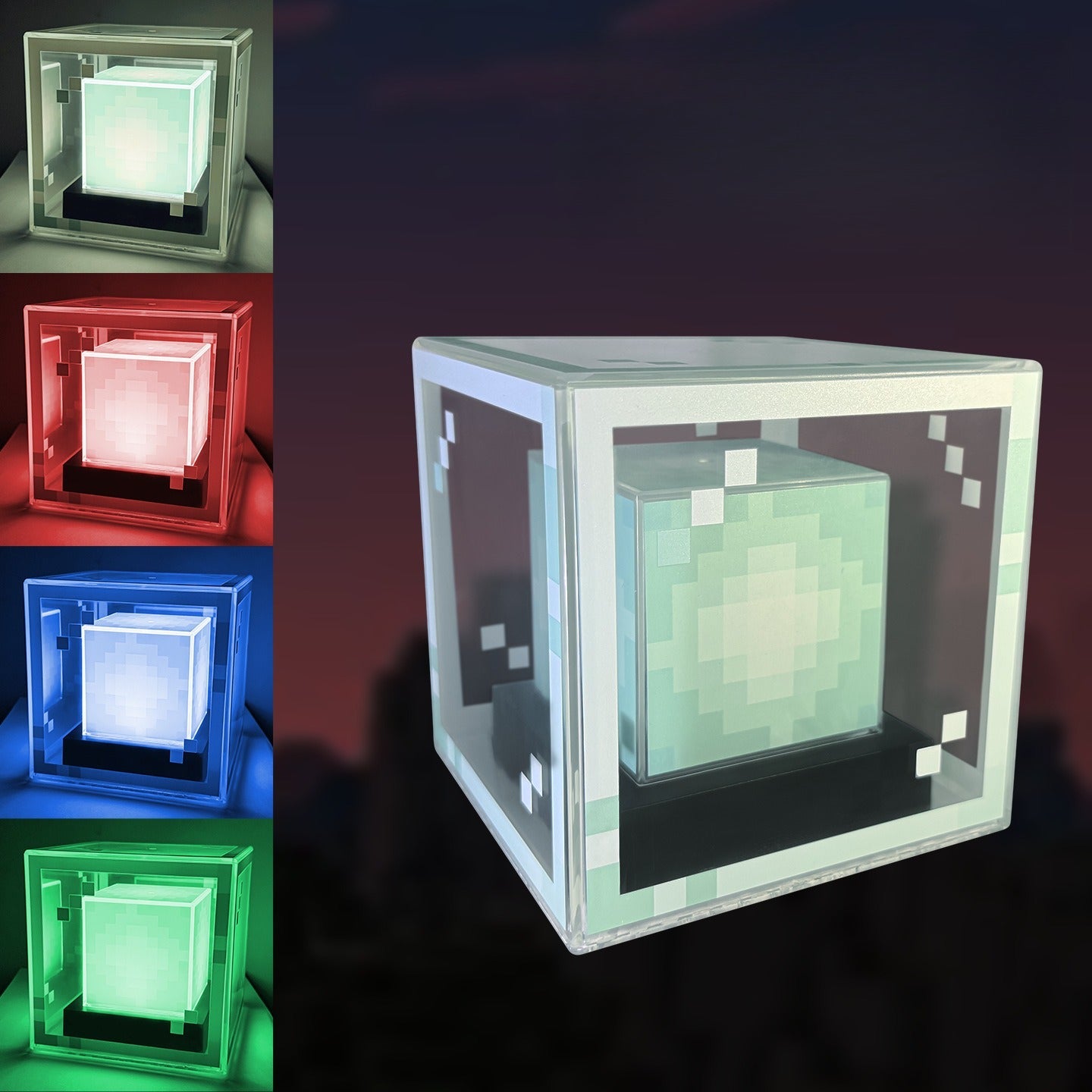 Pixel Worlds-Tabletop ornament night light- four colors optional