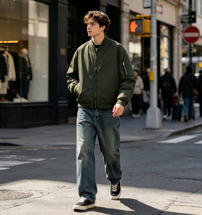 Waterproof Bomber Jacket- Green