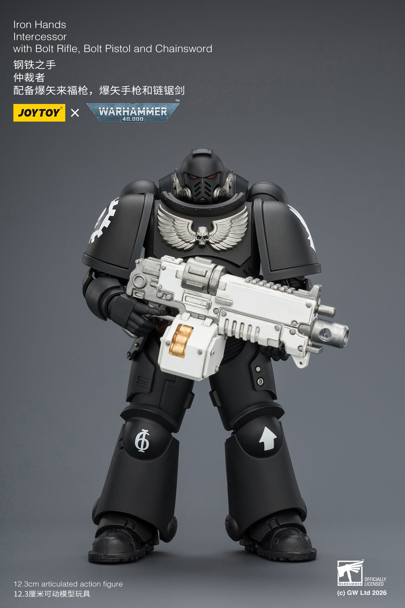 Intercessor with Bolt Rifle, Bolt Pistol and Chainsword - Warhammer 40K 1/18 Action Figure By JOYTOY