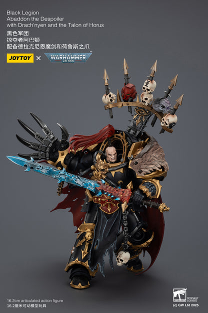Black Legion Abaddon the Despoile with Drach'nyen and the Talon of Horus - "Warhammer 40K" 1/18 Action Figure By JOYTOY