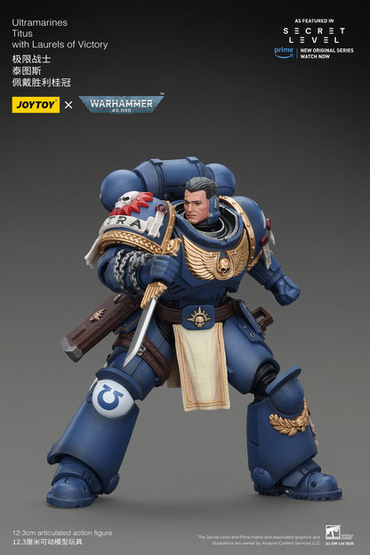 (Re-Run)Ultramarines Titus with Laurels of Victory- "Warhammer 40K" 1/18 Action Figure By JOYTOY